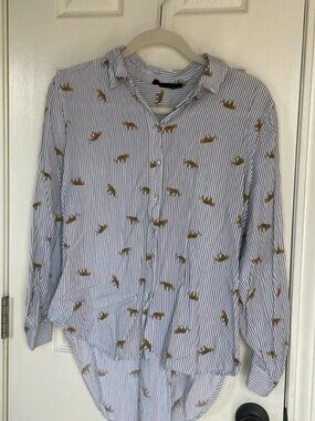 Jane and Delaney tiger print stripe top